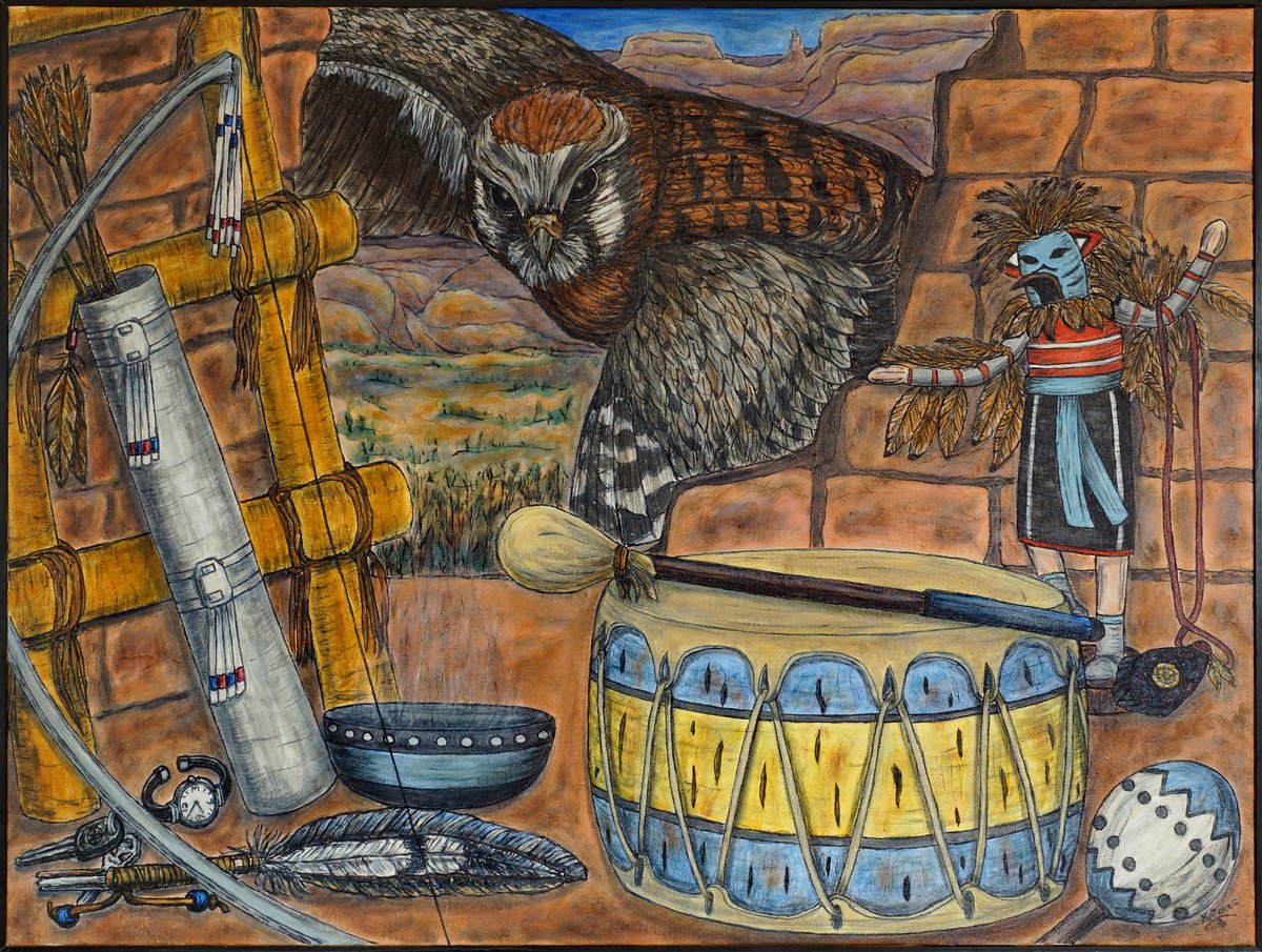 Expressive Animal Oil Painting By Kim Jones Miller, 40 X 30", The Answer Comes, Original Artwork