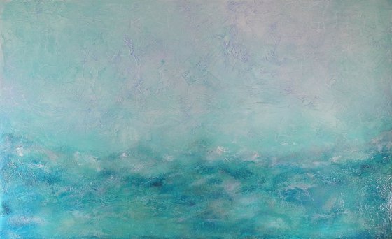 Bahamas Blue - Large Abstract Painting 60"x36"