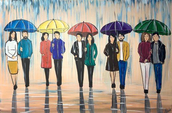 Colourful Rainy Umbrellas