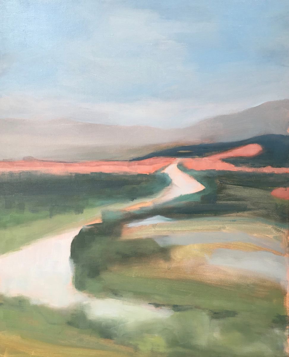 Impressionistic Landscape Oil Painting By Lizzie Butler, 16 X 20", Flight To Florence, Original Artwork