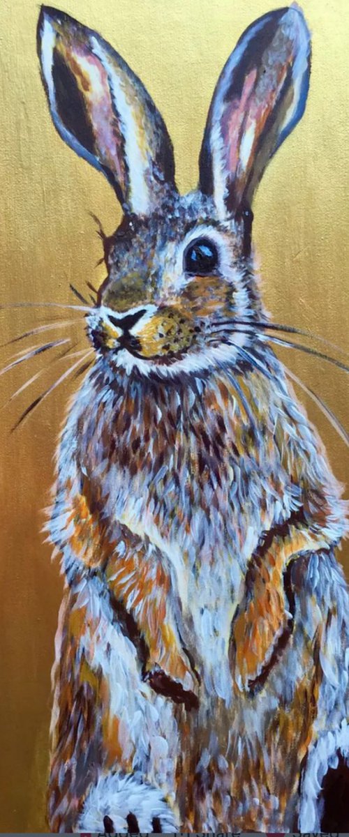 Golden bunny 4 by Olga Koval