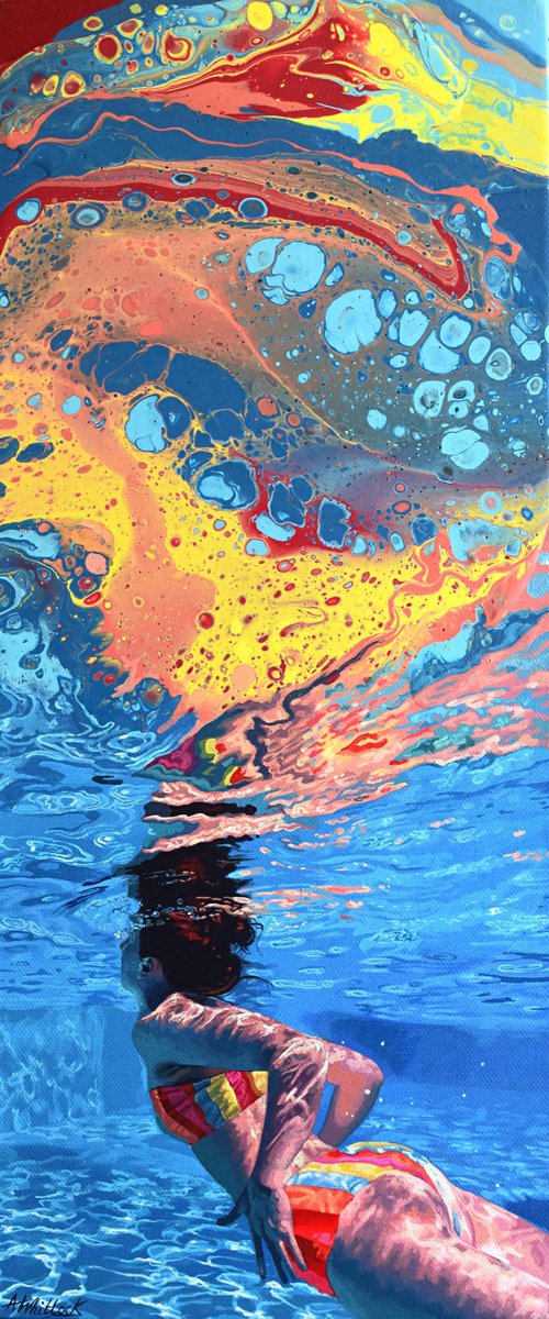 Levitate - Swimming Painting by Abi Whitlock