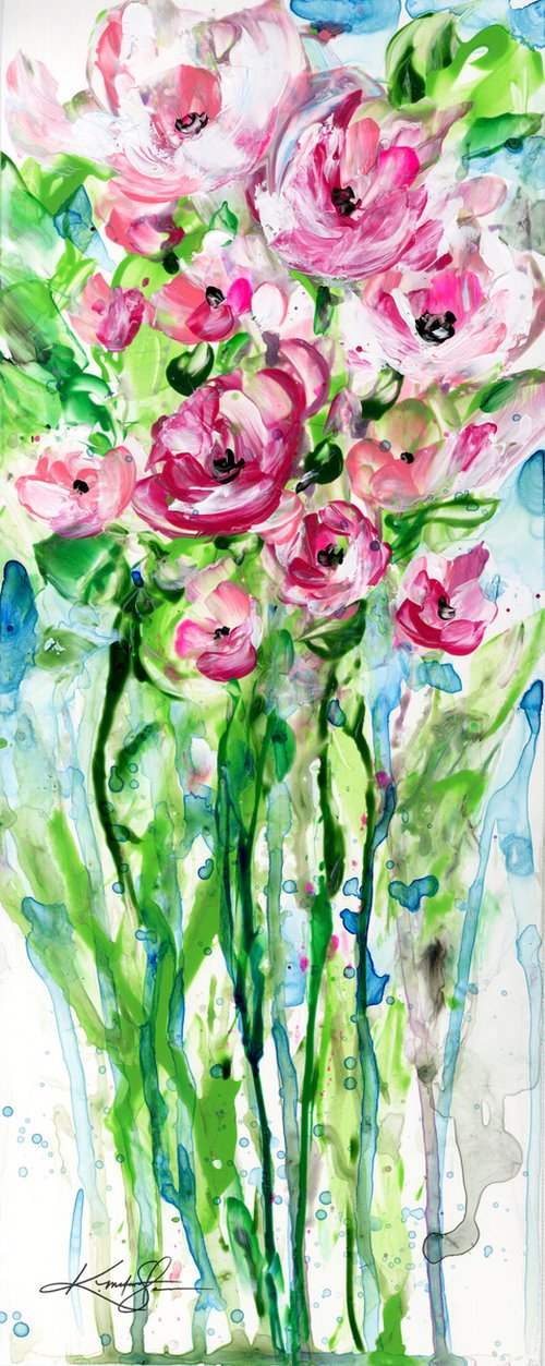 Flower Joy 12 - Floral Abstract Painting by Kathy Morton Stanion by Kathy Morton Stanion