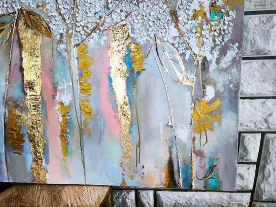 Abstract painting with gilding