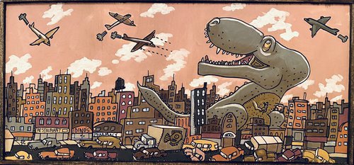 T-Rex Attack by Art of Aaron Wooten