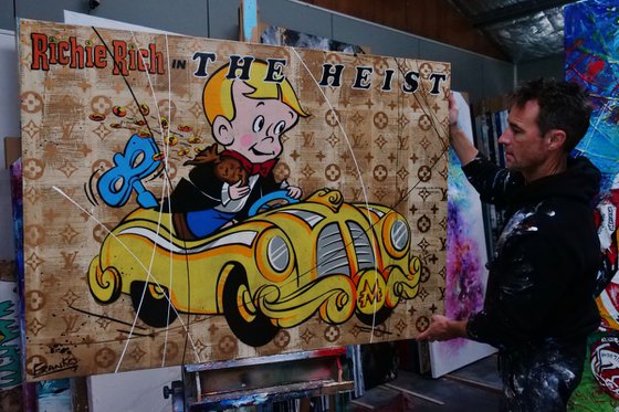 The Heist 140cm x 100cm Richie Rich Book Page Urban Pop Art