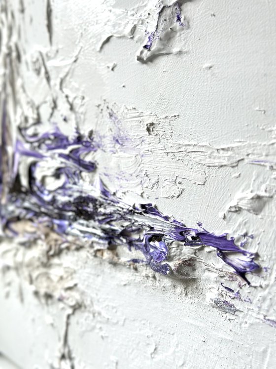 Hidden Light - 4b paintings- Purple, Green & White