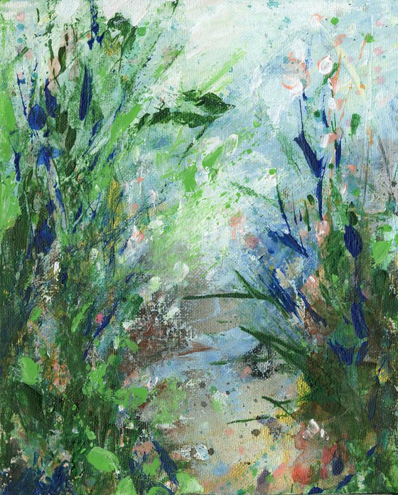 Garden Of Enchantment 11 - Floral Landscape Painting by Kathy Morton Stanion