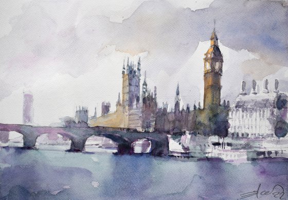 View on Westminster Bridge and Palace