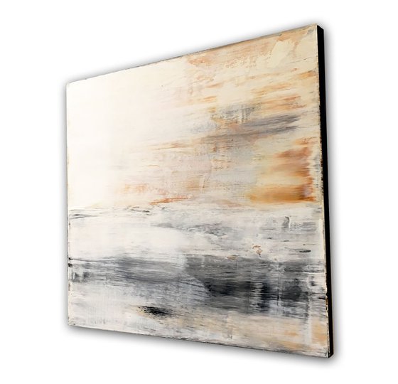 "Whisper" - Original PMS Abstract Acrylic Painting On Reclaimed Wood - 14" x 13.5"