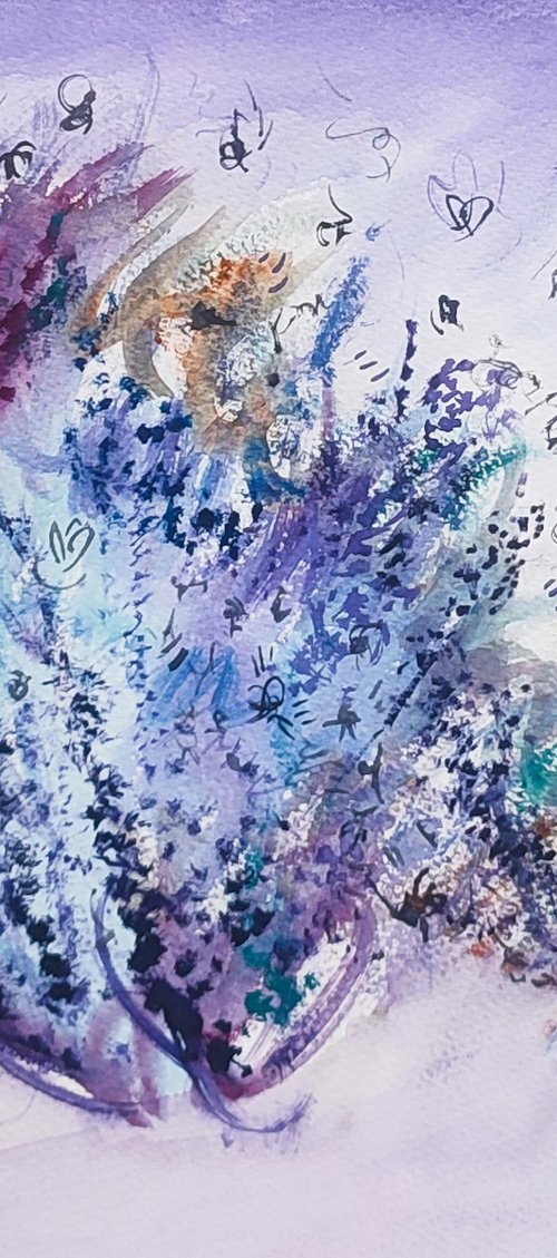 Nuances bleutées - Watercolour by ÂME SAUVAGE