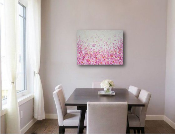 Dream in Blush - Impasto Floral Painting