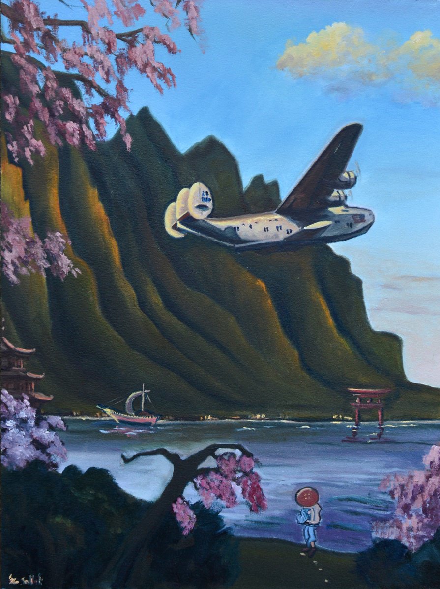 Photorealistic Oil Painting , Boeing 314 Clipper By Roman Sedlak, 12 X 16, Artwork For Sale On Artfinder