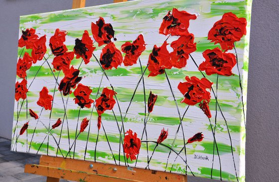 Red Poppies 90x50cm