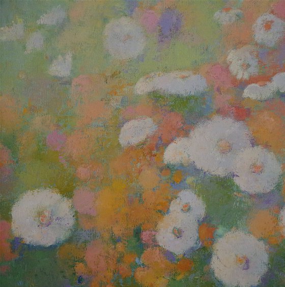 Breath of Sunlight, Flowers, Contemporary art, Original oil painting,  Handmade artwork, One of a kind Signed with Certificate of Authenticity