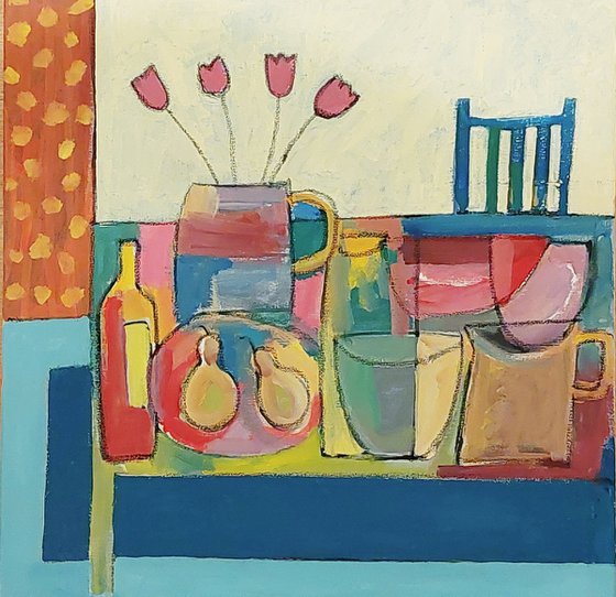 Still Life with a Blue Chair