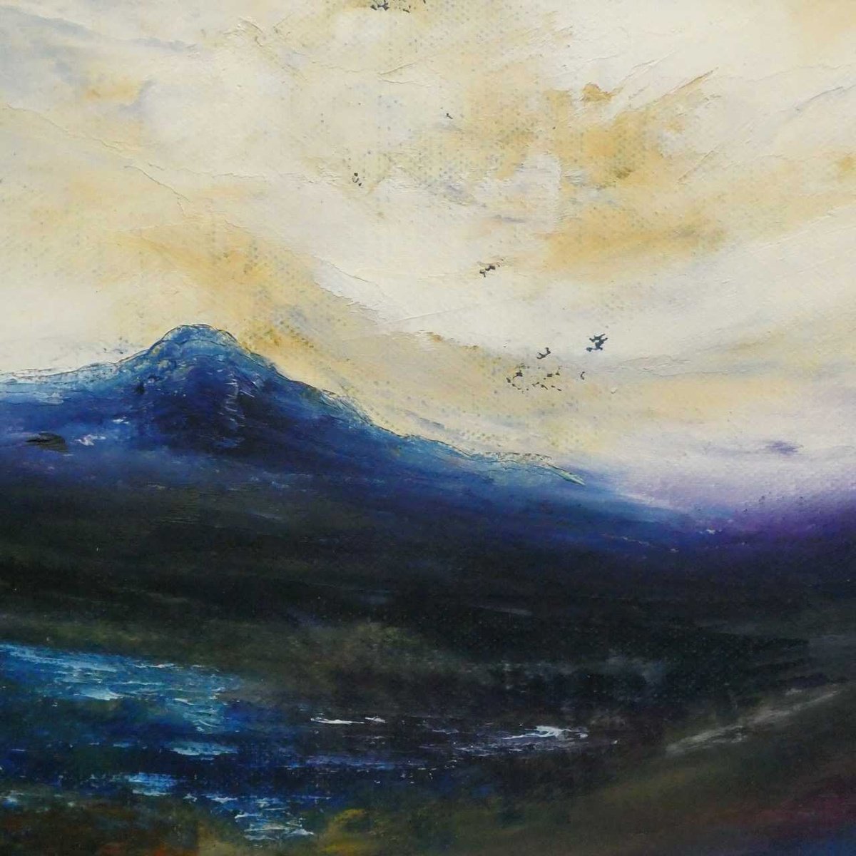 Impressionistic Landscape Oil Painting By Oconnart, 10 X 10", North Highland River, Original Artwork