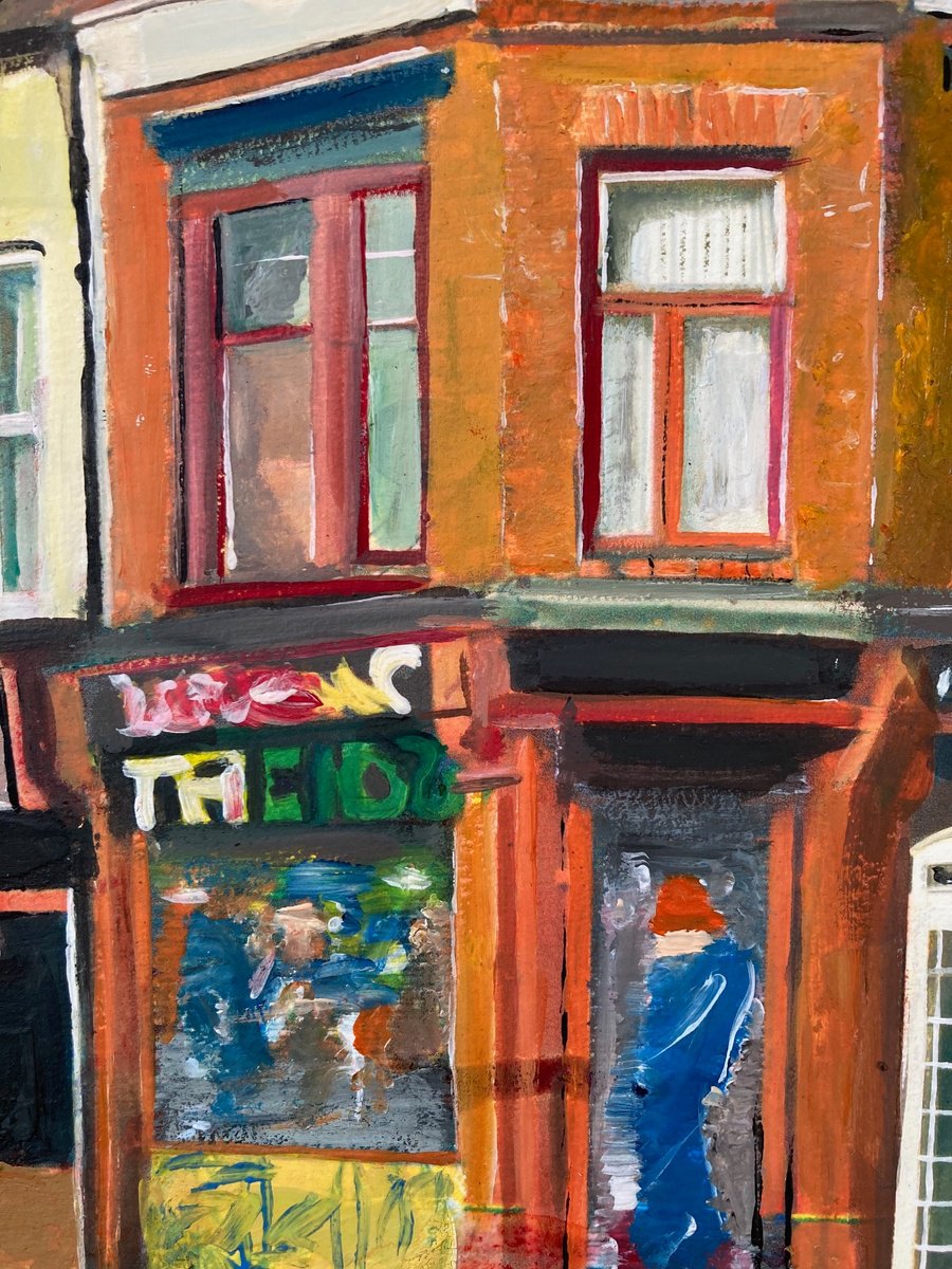 Photorealistic Cityscapes Acrylic Painting By Andrew Reid Wildman, 10 X 12, Spring Bank, Hull, Original Artwork