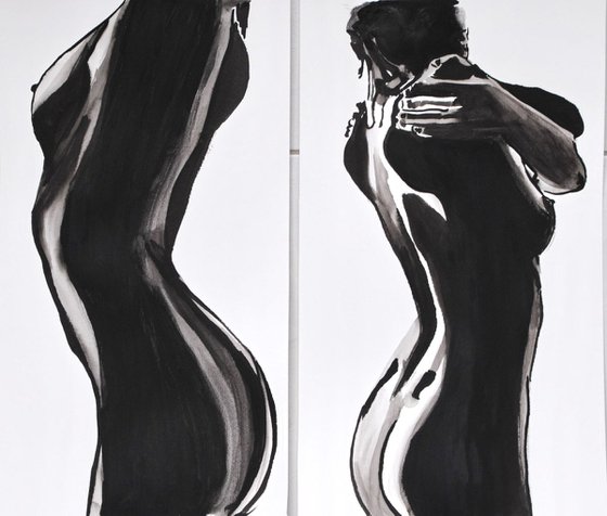 Nude 90 / Black and white (41 x 24 cm)