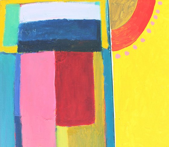 Composition with a pink circle