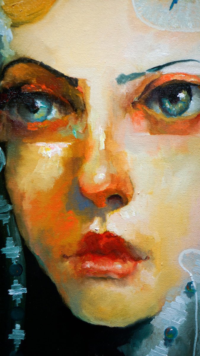 Impressionistic Portrait Oil Painting By Pavel Filin, 22 X 30", Bride, Original Artwork