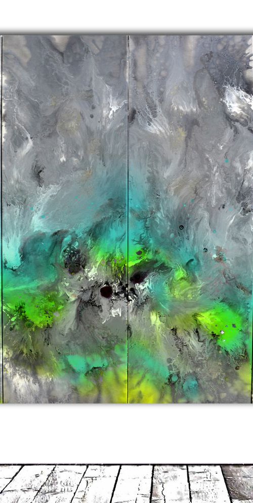 HUGE Painting XXXL - FREE SHIPPING - Astral Love 4 - 160x120x2 cm - Large Abstract, Supersized Painting, Multi-panelled Artwork - Ready to Hang, Hotel Wall Decor by Soos Tiberiu