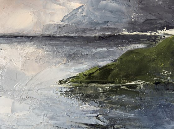 Stormy Reflections Knife landscape dark tones