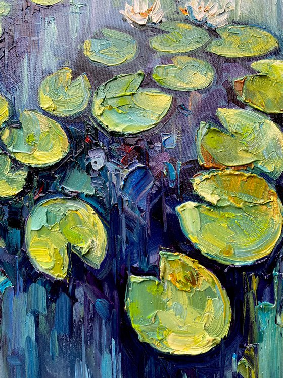 "Water-Lilies"original oil painting by Artem Grunyka