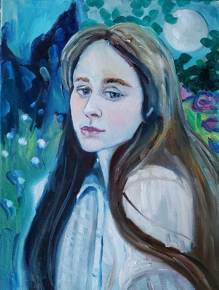Stay Wild Moon Child, original oil painting by Lydia Knox