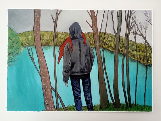 Blue Lake - 11.75 x 16.5 in