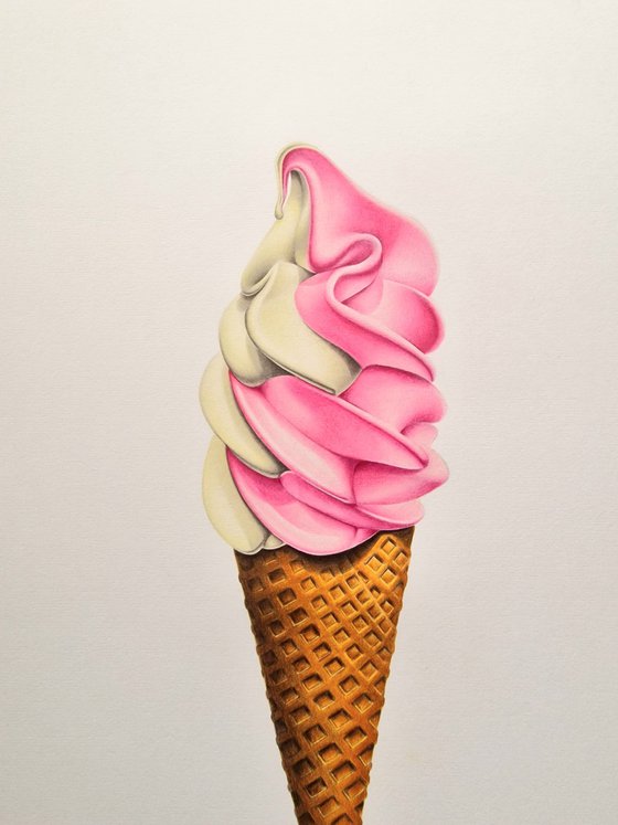 Strawberry and Vanilla Soft Serve: A monolith