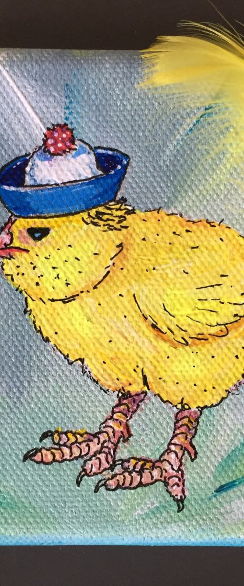 Chick with a sailor hat by Lena Smirnova