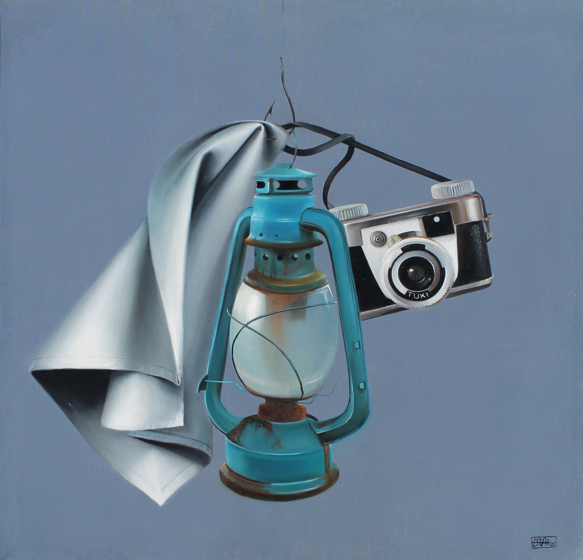 Photorealistic Still Life Oil Painting By Nicoletta Bagatti, 24 X 24", Dolci Emozioni - Sospesi 18, Original Artwork