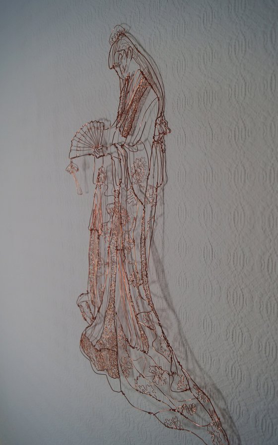 Japanese Geisha Wire Sculpture