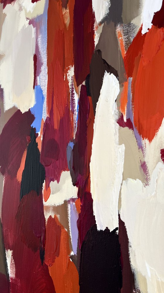 BRIGHT MOMENTS/Abstract red painting