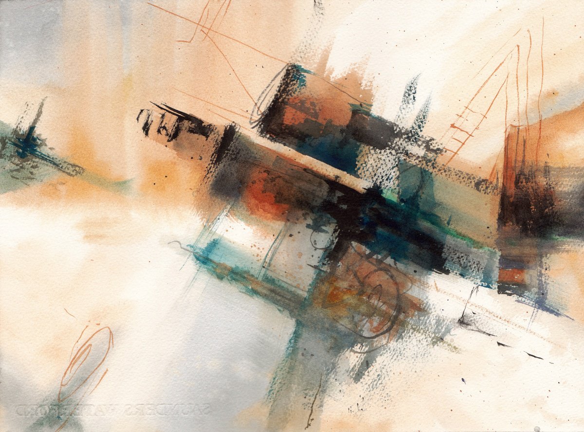 Organic Abstract Watercolour By Anisony Studios, 15 X 11, Quiet Part Out Loud, Original Artwork