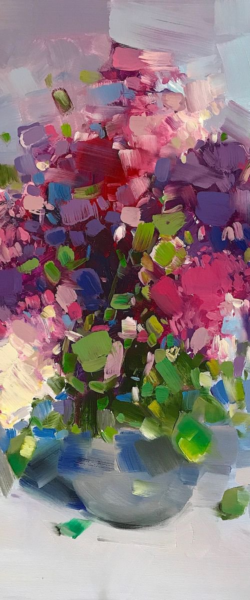 Lilacs, Oil painting, One of a kind, Signed, Handmade artwork by Vahe Yeremyan