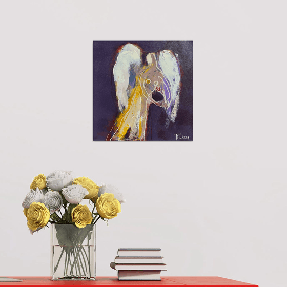 Angel with a flower.