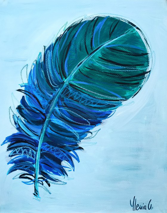 Blue feather