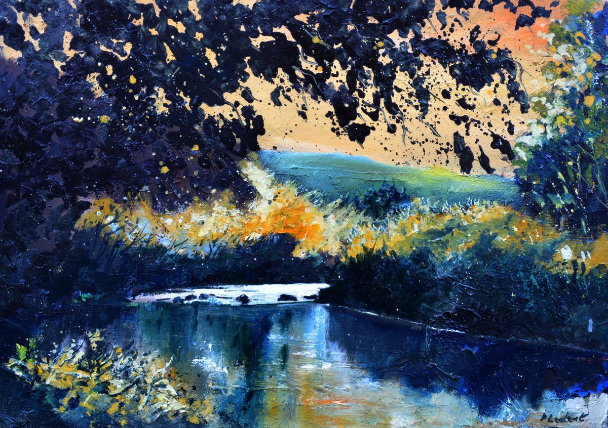 Expressive Oil Painting , Light On My River - 75 By Pol Henry Ledent, 28 X 20, Artwork For Sale On Artfinder