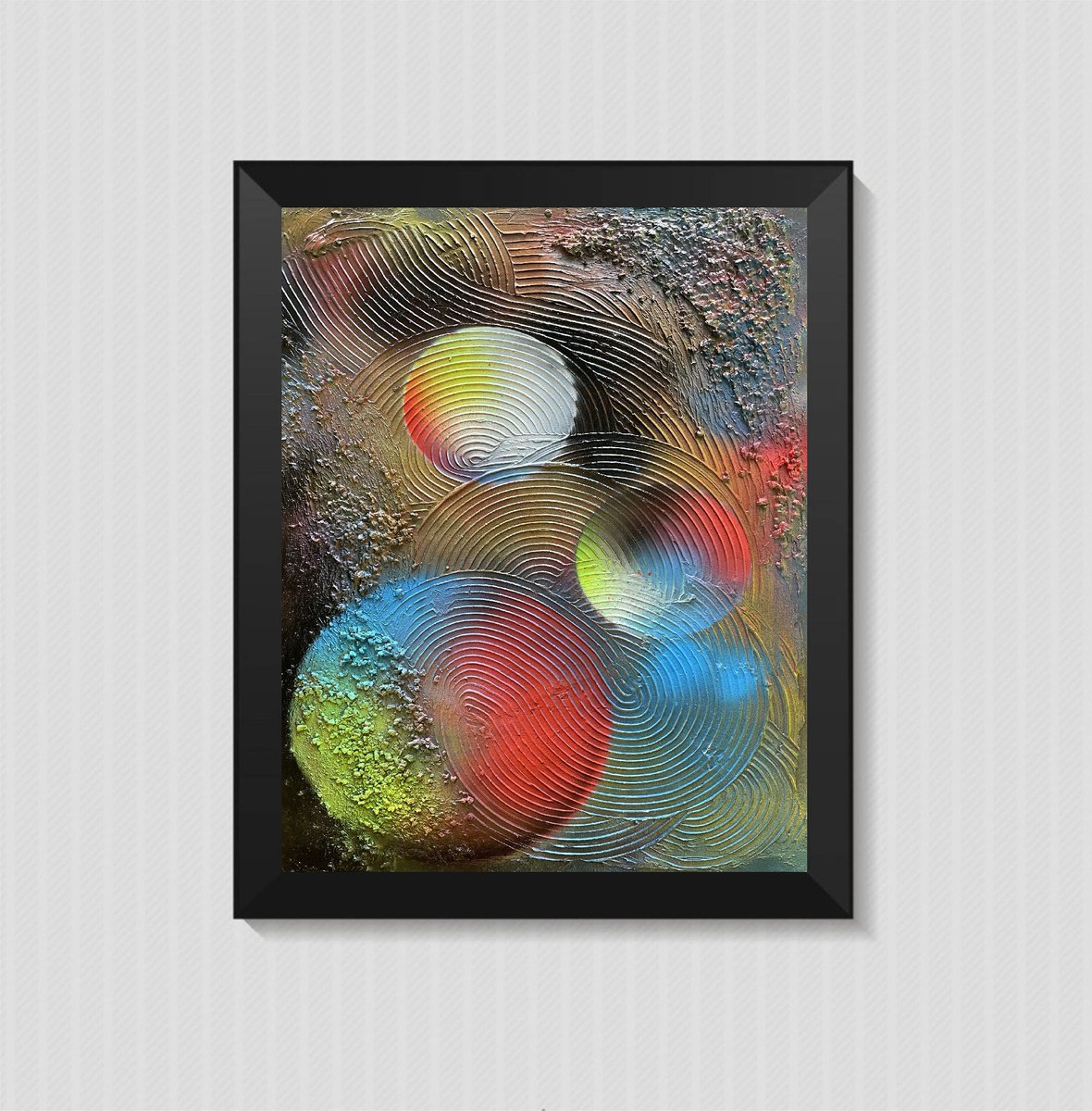 Abstract Acrylic Painting By Juan Jose Garay, 20 X 28", Abstractransformationcircle3, Original Artwork