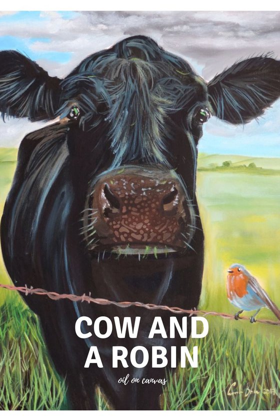 Cow and a Robin