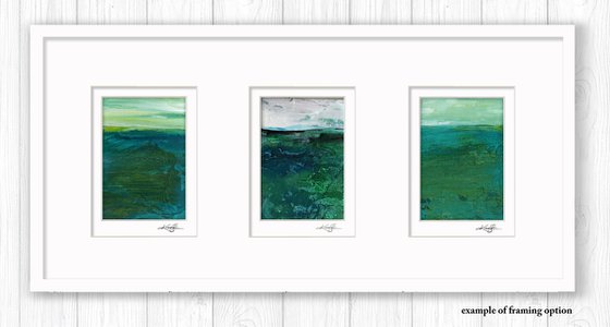 Mystical Land Collection 12 - 3 Textural Landscape Paintings by Kathy Morton Stanion