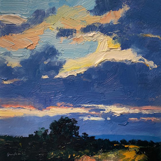 "Sunset"original oil painting by Artem Grunyka