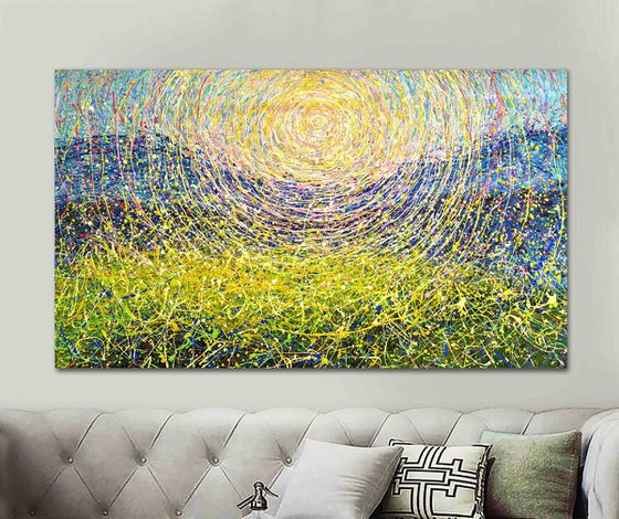 Sunshine Original Textured abstract Light in the sky Sunshine sky Large abstraction Skyscape