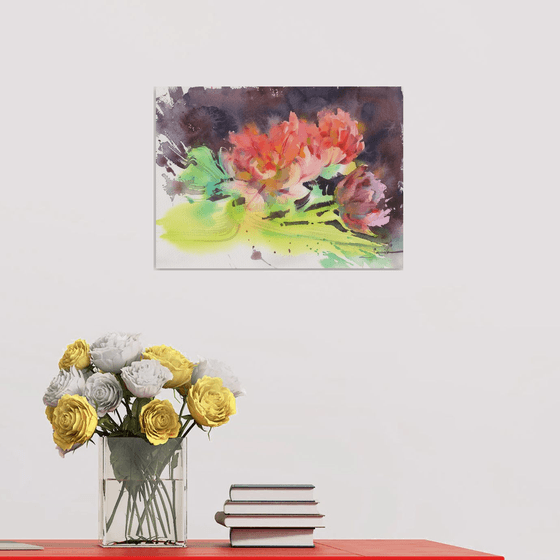 Flowers painting watercolor