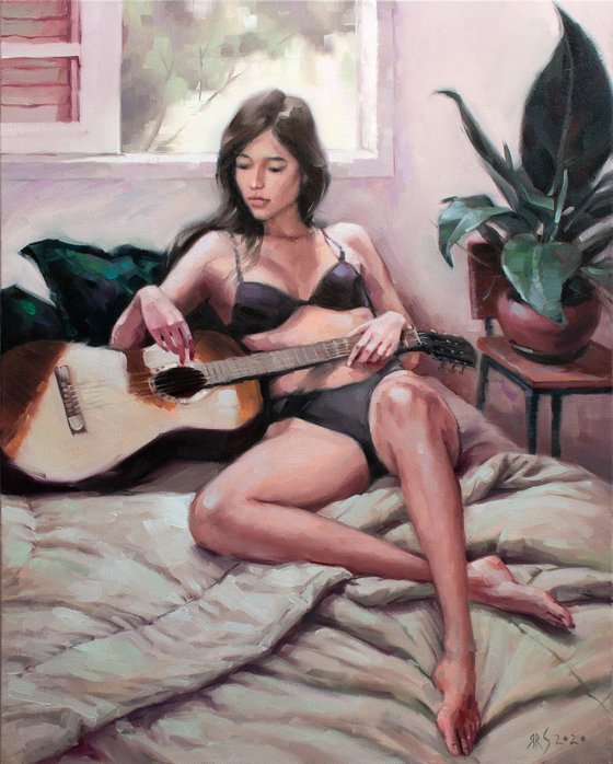 GIRL WITH GUITAR by Yaroslav Sobol - (Silence. Quarantine - Lockdown 2020)