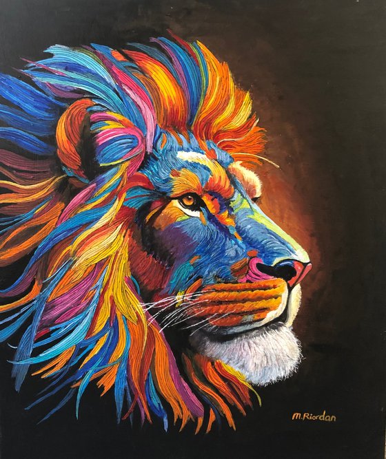 ROARSOME NEON LION SIDE FACE