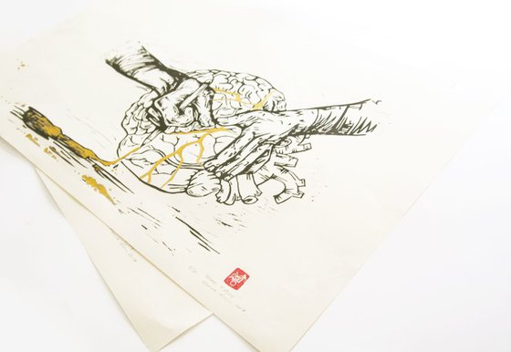 LINOCUT PRINT- Maker kintsugi