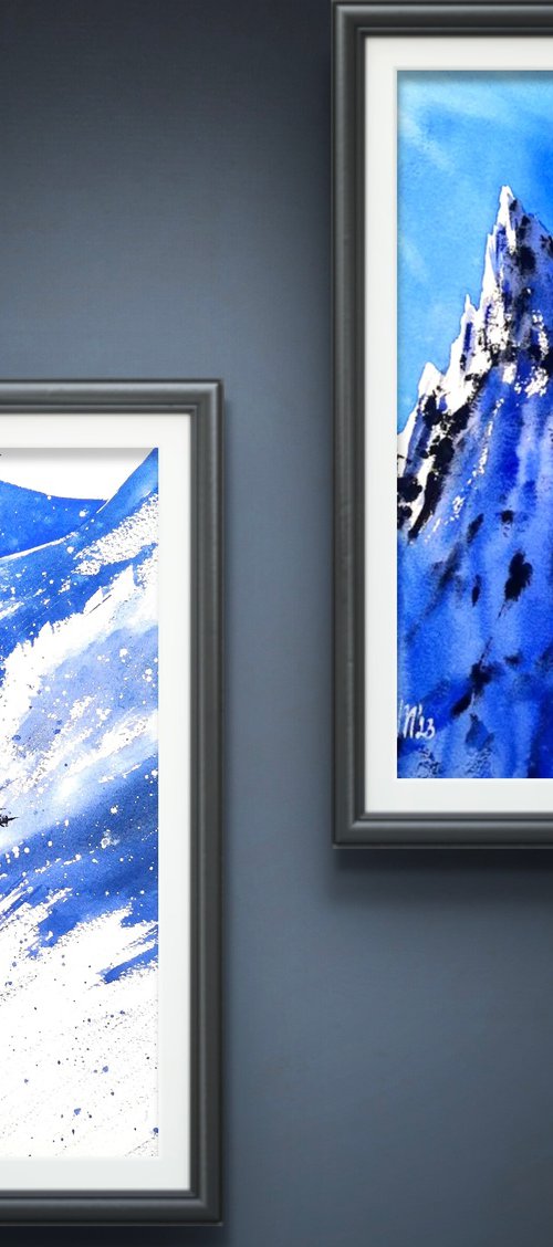 Skiers in the Alps mountians by Yuliia Sharapova
